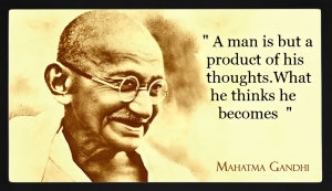 PIPILIKA® Home Decor | UV Laminated | Wonderful Portrait Picture Photo Painting of Mahatma Gandhi - With Framing | 19.5 inch X 11.5 inch | Home Decor Wall Painting | Gandhiji Quotes | Art:-198199
