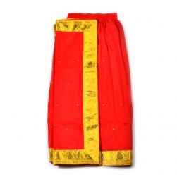 PIPILIKA® Indian Beautiful Red Pure Silk Saree for Kids Girls with Stitched Yellow Blouse (103 RED)