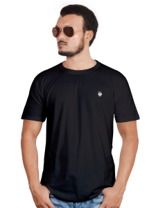 PIPILIKA® Men Solid Round Neck T-Shirt | Black