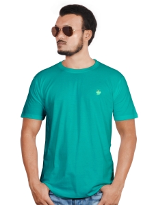 PIPILIKA® Men Solid Round Neck T-Shirt | Caribbean Green