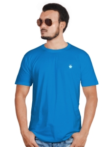 PIPILIKA® Men Solid Round Neck T-Shirt | Cobalt Blue
