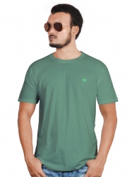 PIPILIKA® Men Solid Round Neck T-Shirt | Fern Green