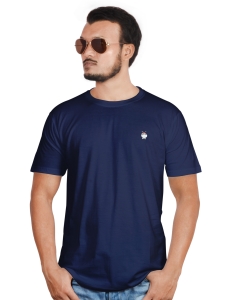 PIPILIKA® Men Solid Round Neck T-Shirt | Navy Blue
