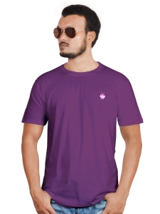 PIPILIKA® Men Solid Round Neck T-Shirt | Purple