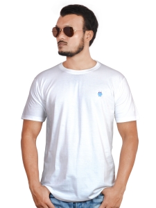 PIPILIKA® Men Solid Round Neck T-Shirt | White