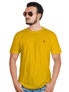PIPILIKA® Men Solid Round Neck T-Shirt | Yellow