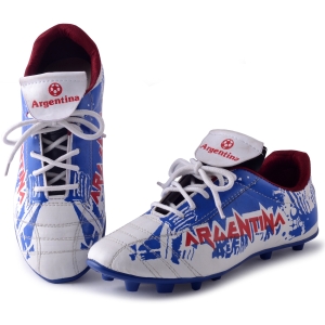 PIPILIKA® Sports White & Blue Football Shoe (Argentina)(White & Blue)