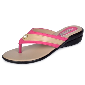 PIPILIKA® Trendy Fashionable Beautiful Women Sandal (FLATS 603) (Pink & Camel)