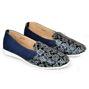 Trendy Jeans Printed Ballerinas 004.024 Bellies For Women  (Black, Blue, Grey)(UK/India 4)